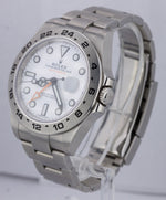 MINT 2018 Rolex Explorer II 42mm 216570 Polar White Orange Steel GMT Date Watch