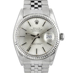 Rolex DateJust 36mm 16014 Stainless Steel Silver White Gold Jubilee Watch 16030