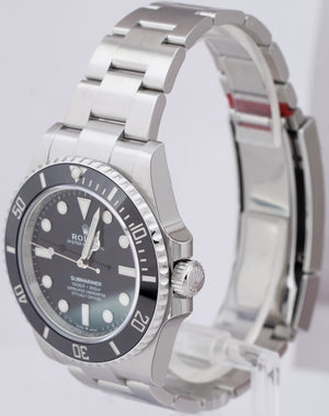 NEW MAY 2022 Rolex Submariner 41mm No-Date Black Ceramic Steel Watch 124060 LN