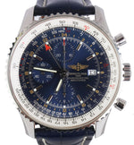 Breitling Navitimer World GMT Stainless Blue 46mm A24322 Chronograph Watch