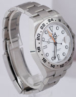 2020 Rolex Explorer II White Orange Stainless 42mm GMT Date Watch 216570 B+P