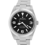 2012 Men's Rolex Explorer I Black 39mm Stainless Steel Swiss Oyster Watch 214270