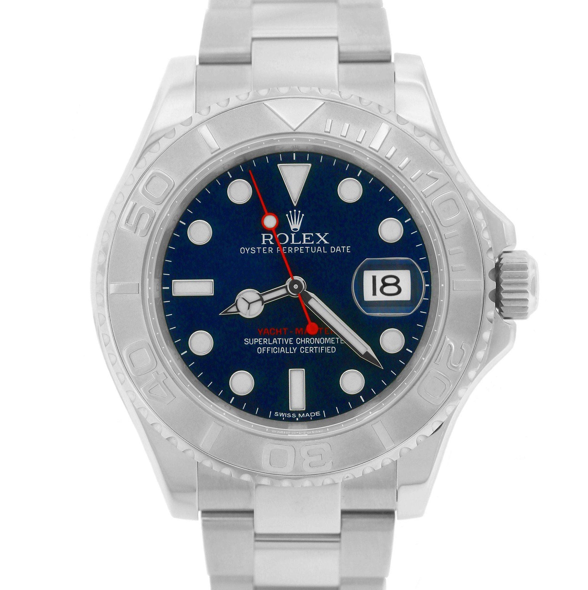 2019 Rolex Yacht-Master Stainless Steel Platinum Blue 40mm Swiss Watch 116622