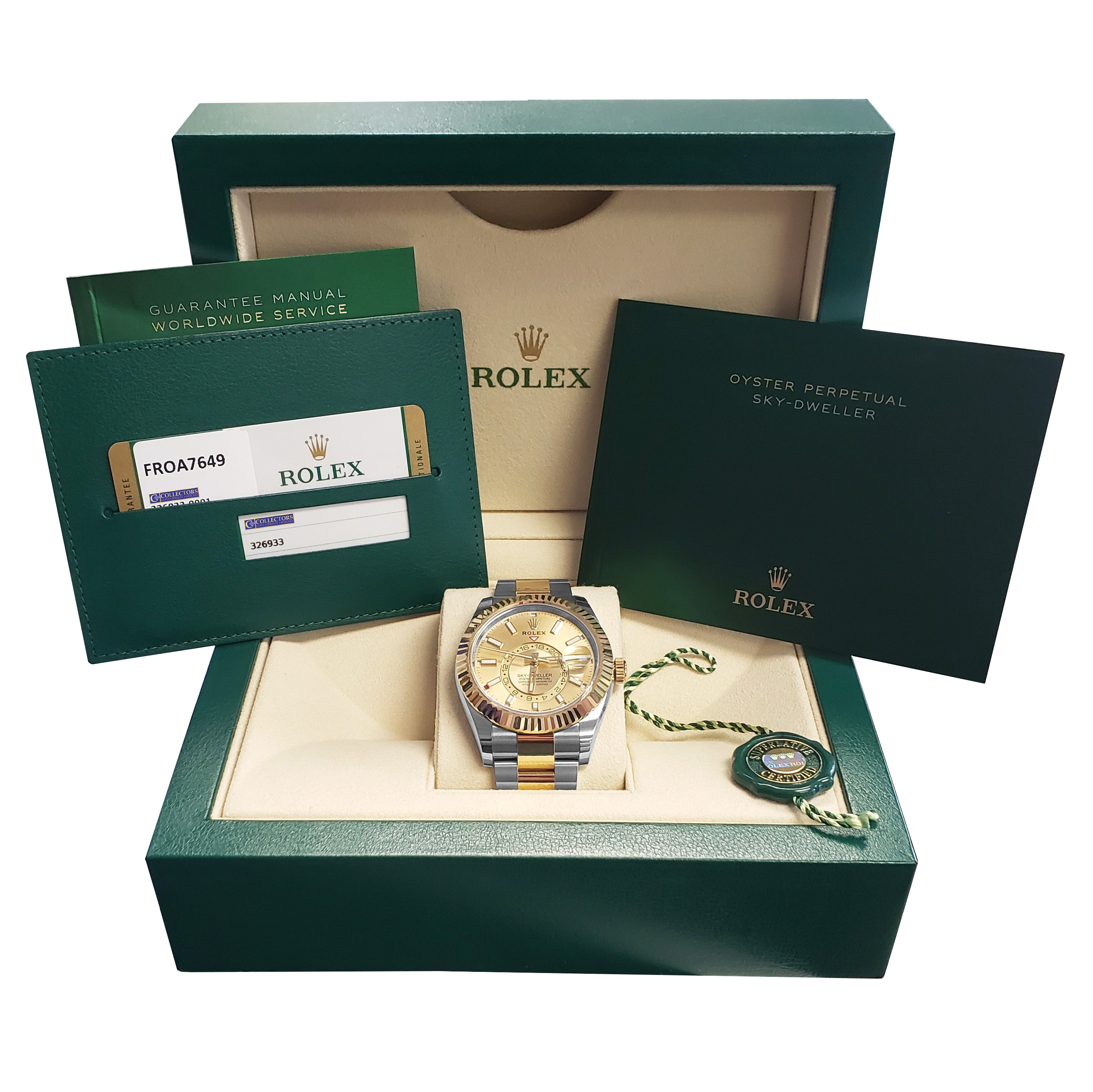 NEW Rolex Sky-Dweller 18K Two-Tone Gold Stainless Champagne 42mm Watch 326933