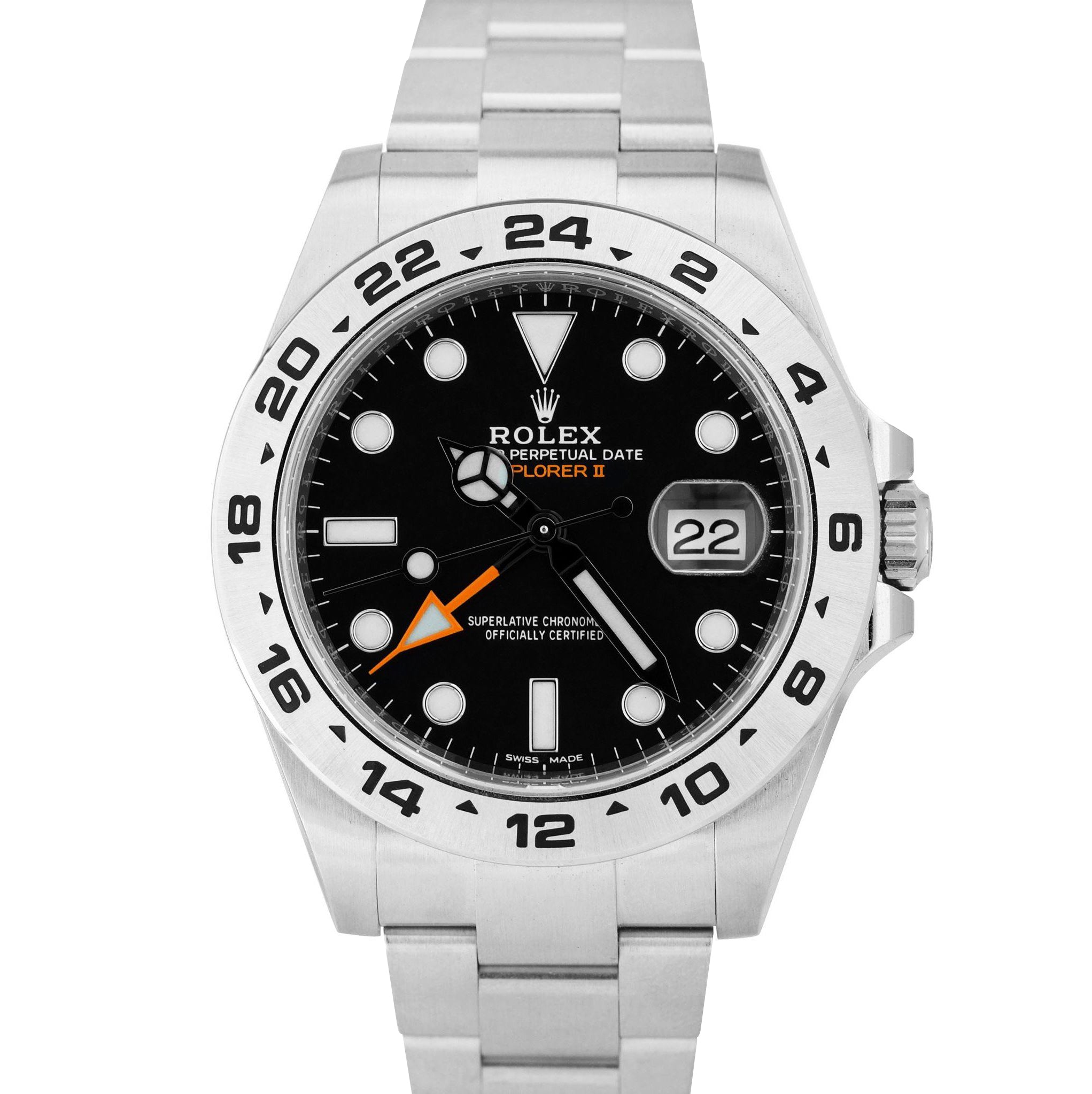 BRAND NEW 2021 Rolex Explorer II 42mm Black Orange GMT Date Steel Watch 216570