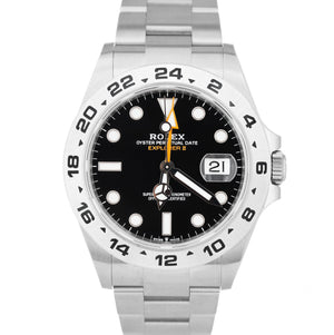 NEW DEC 2021 Rolex Explorer II 42mm Black Orange Stainless GMT Date Watch 226570