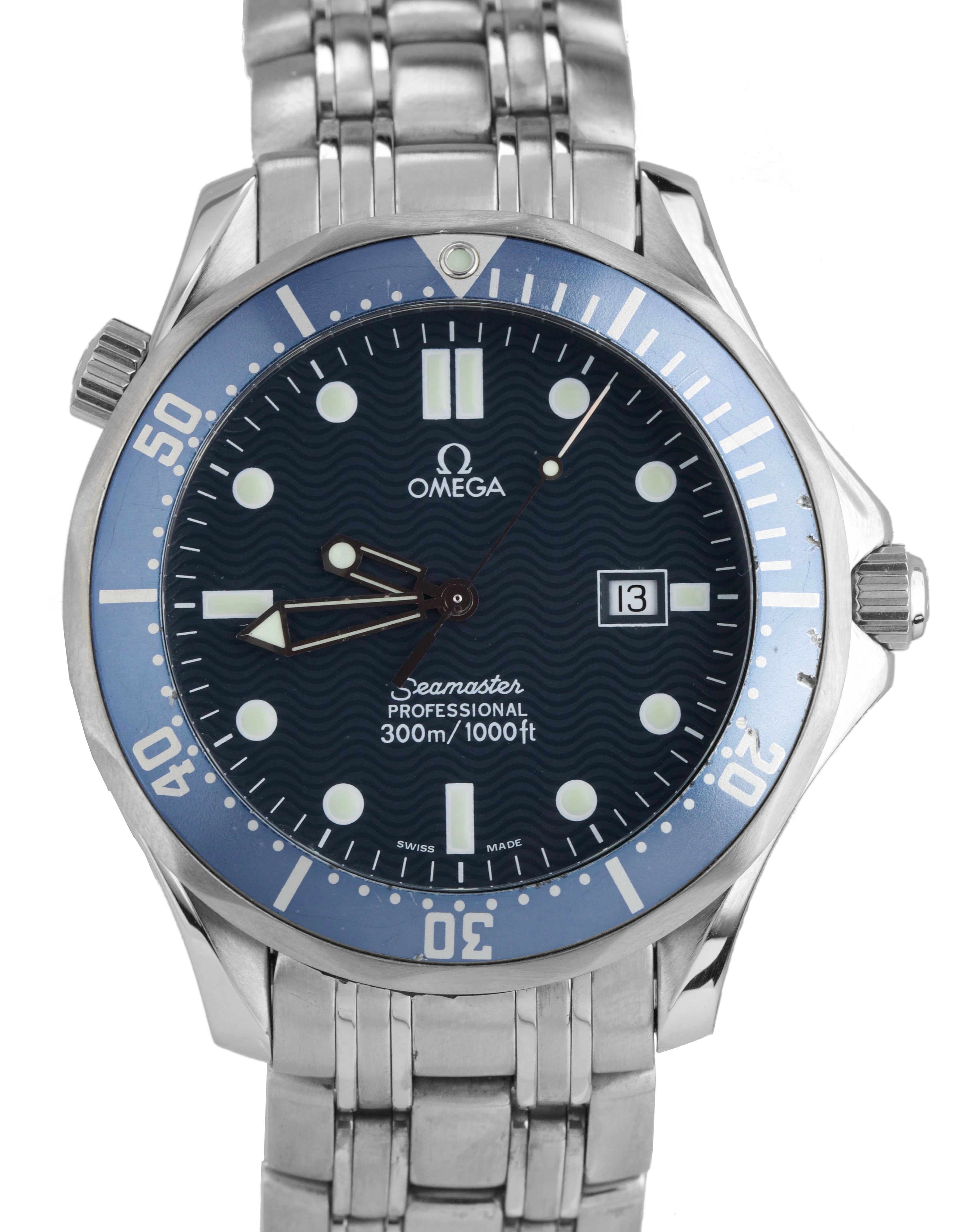 Omega Seamaster Professional 300M 2541.80 Blue Wave BOND Quartz 41mm Watch
