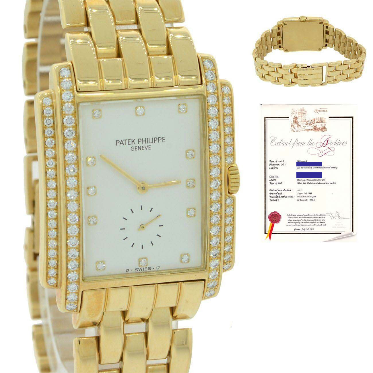 Patek Philippe Gondolo 18k Yellow Gold Diamond Manual 5025/1J 5025 Watch wBox F8