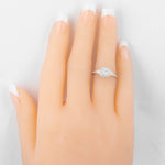 10k White Gold Princess Cut Diamond Halo Engagement Ring 0.62ctw Size 7