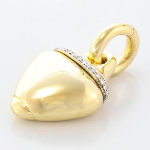 Vintage Leo Pizzo 18k White & Yellow Gold Diamond Heart Pendant 0.25ctw ITALY