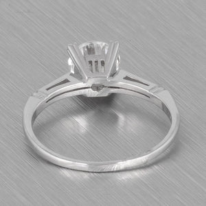 Modern Estate 14k White Gold Solitaire Diamond Engagement Ring 0.68ct Size 4