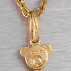 Pomellato Orsetto 18k Yellow Gold MEDIUM Teddy Bear Charm with Chain 19.7g