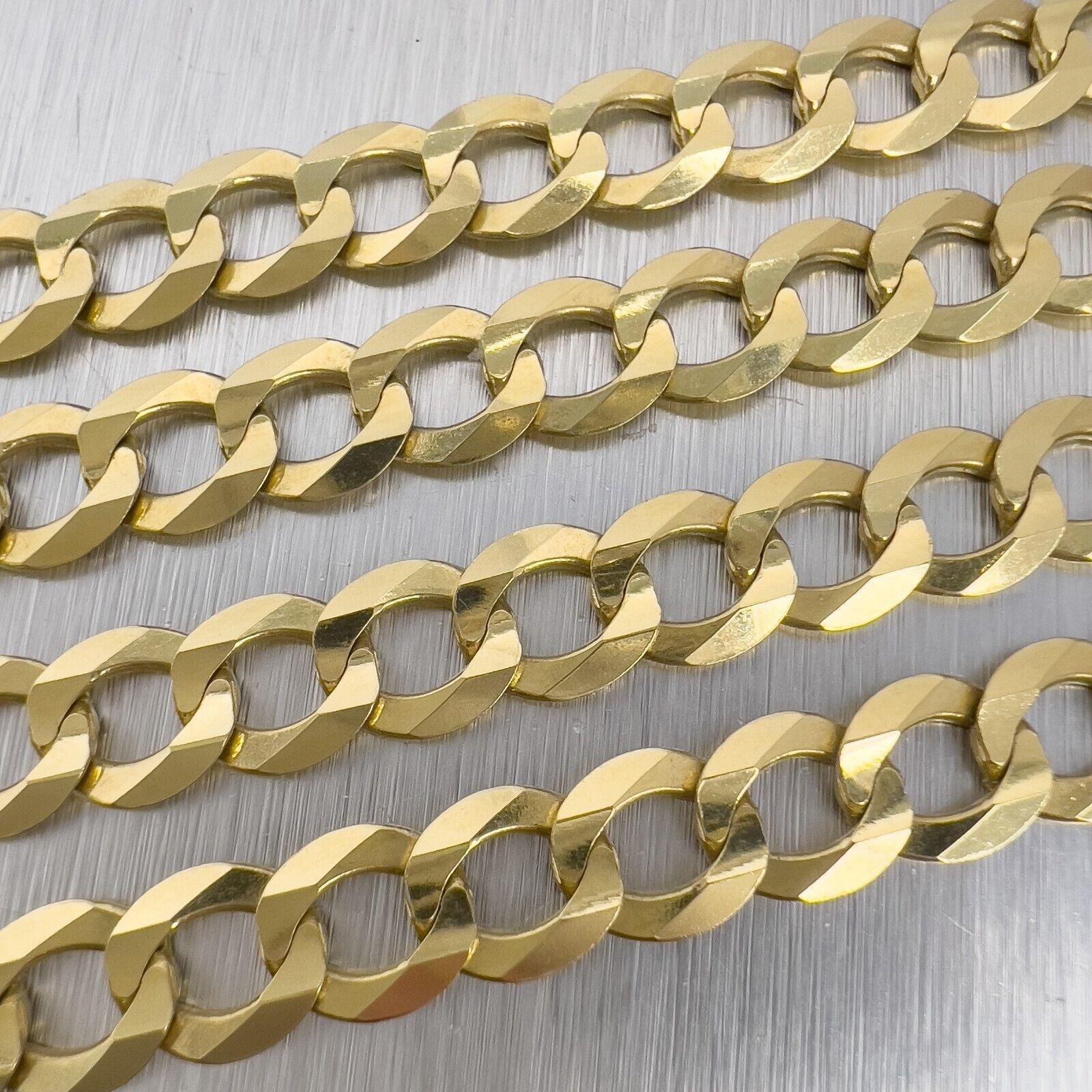 14k Yellow Gold Flat Cuban Curb Link 7.00mm Chain Necklace 26" 31.3g