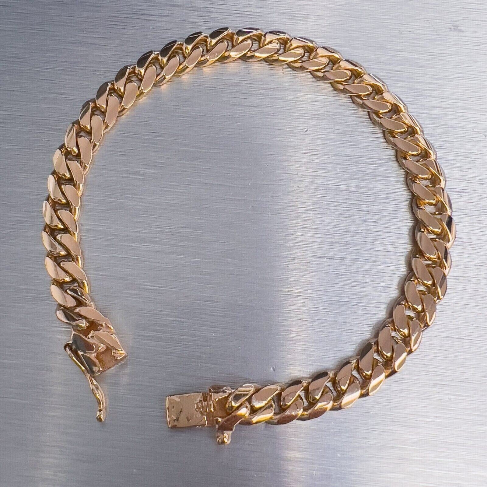 8mm Miami Cuban Bracelet 18k Gold  6 ICE