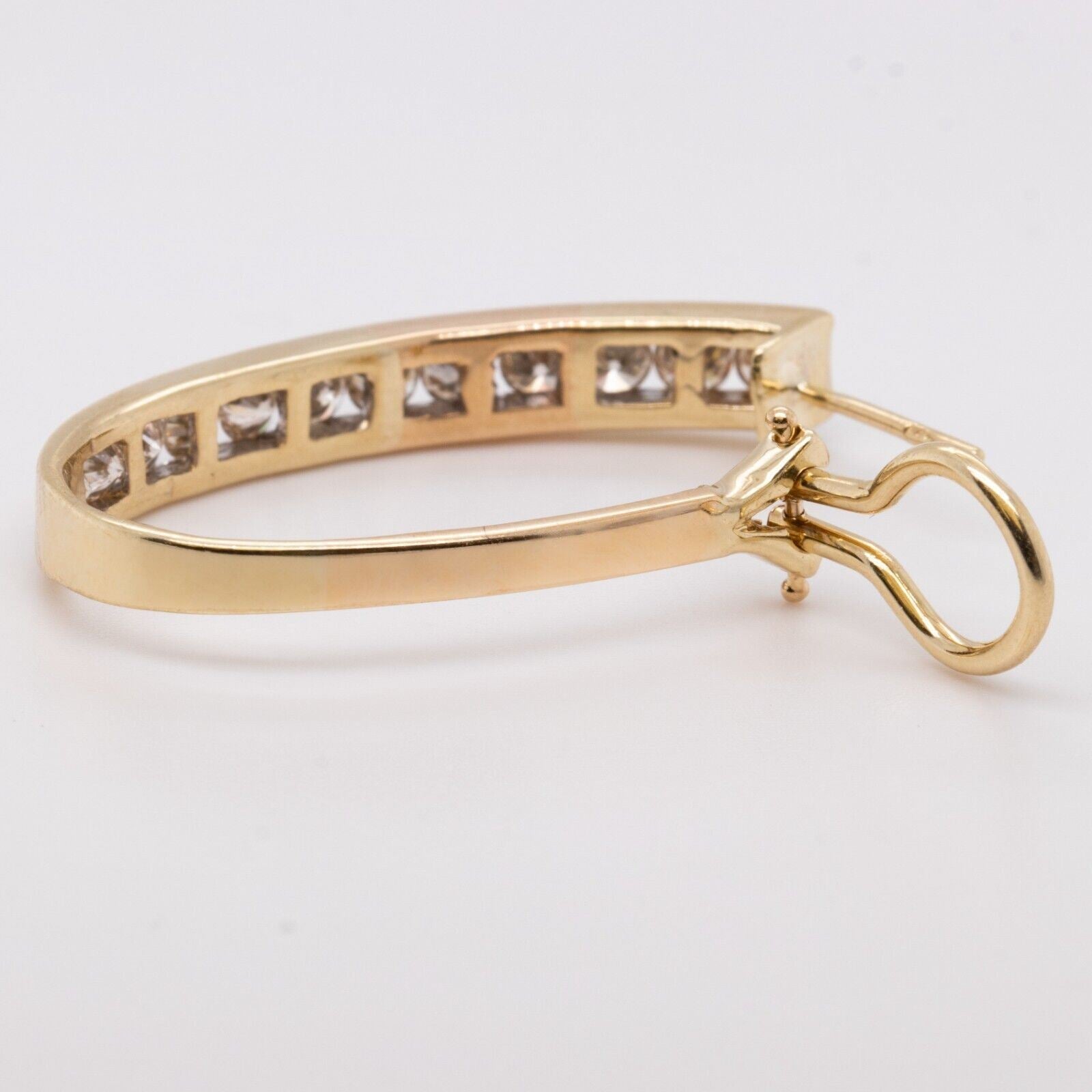 14k Yellow Gold 24 St. Diamond J-Hoop Earrings 2.40ctw H SI1 5.4dwt