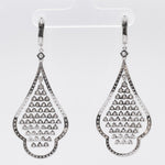 14k White Gold Diamond 232 Stone Chandelier Dangle Earrings 4.20ctw F-G VS