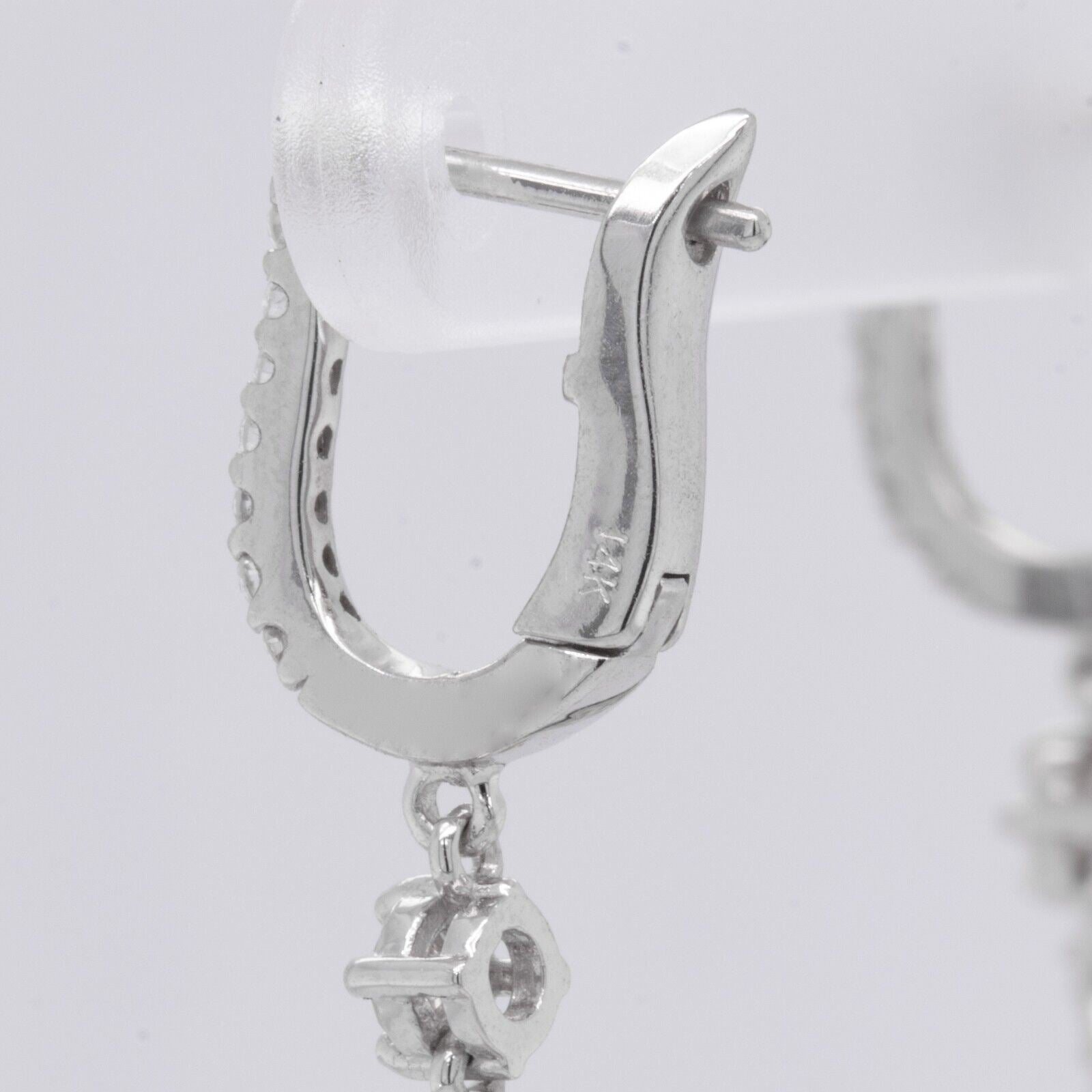 14k White Gold Diamond 232 Stone Chandelier Dangle Earrings 4.20ctw F-G VS