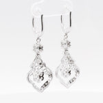 18k White Gold Diamond Leaf Vine Motif Earrings 0.85ctw G VS2
