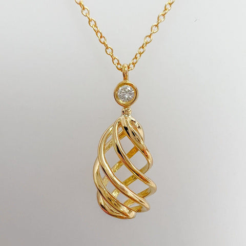 Tiffany & Co. Venezia Luce Paloma Picasso 18k Gold Diamond Open Spiral Necklace