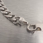 14k White Gold Flat Cuban Link 6.55mm Chain Bracelet 9.00" 24.6g