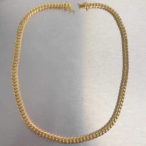 18k Yellow Gold Cuban Curb Link 7.50mm Chain Necklace 21" 95.7g