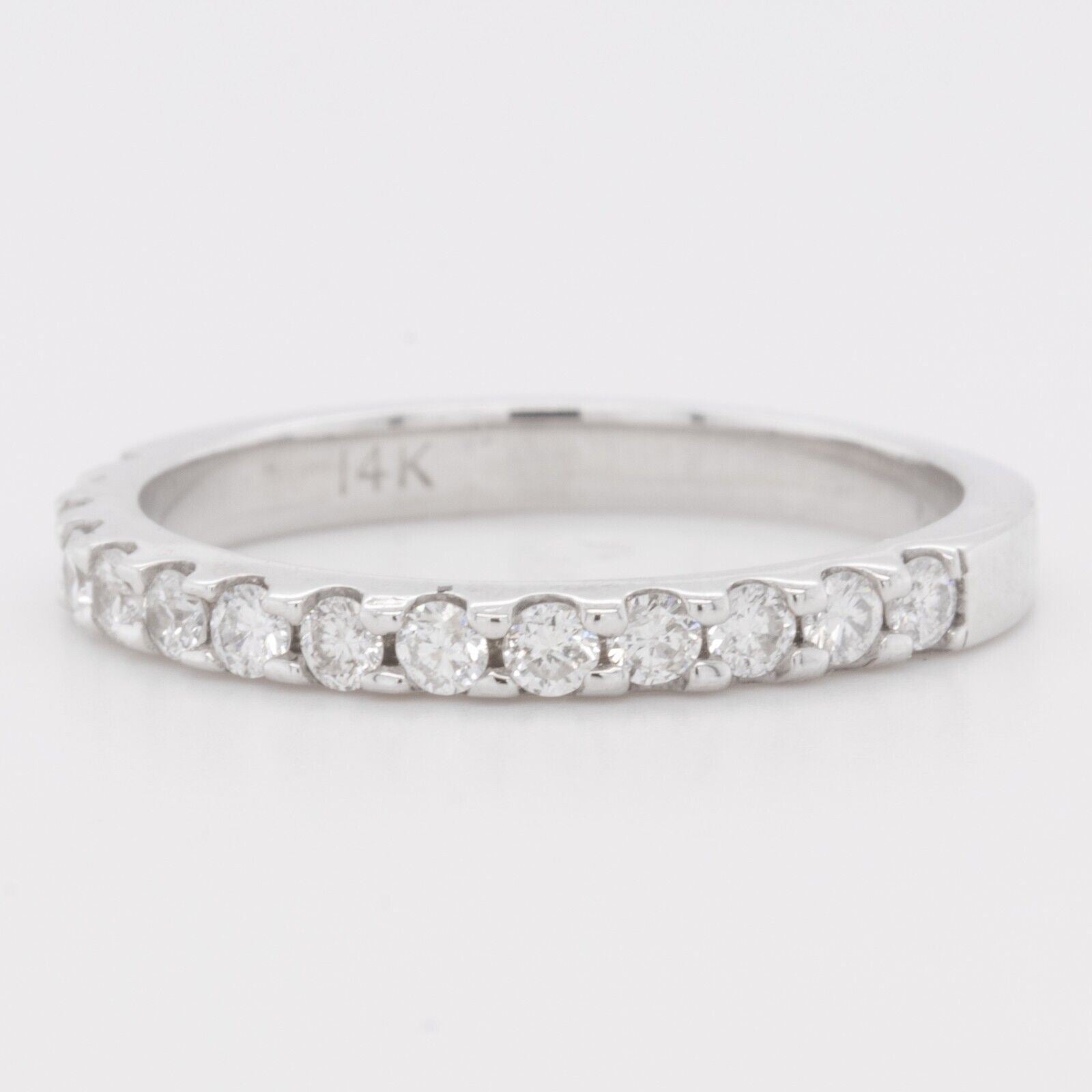 14k White Gold Diamond 14 Stone Wedding Band 0.42ctw G VS2 Ring Size 6