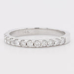 14k White Gold Diamond 14 Stone Wedding Band 0.42ctw G VS2 Ring Size 6