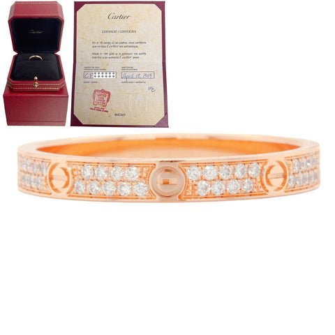 Cartier Love Small Model 18k Rose Gold Diamond Ring Size 52 US 6 w/ BOX & COA