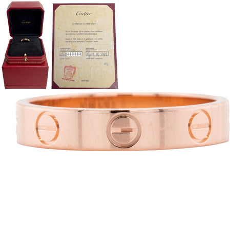 Cartier Love 18k Rose Gold Wedding Ring Size 52 / US 6 BOX & COA