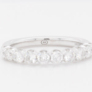 18k White Gold Diamond 10 Stone Wedding Band 1.03ctw F-G VS1 Ring Size 7