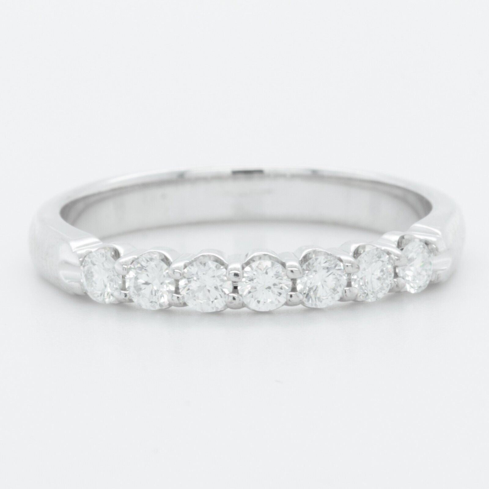 14k White Gold Diamond 7 Stone Wedding Band 0.27ctw G VS1 Ring Size 4.5
