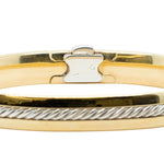 David Yurman 18k Yellow Gold & 925 Sterling Silver Cable Bangle Bracelet 7.25"