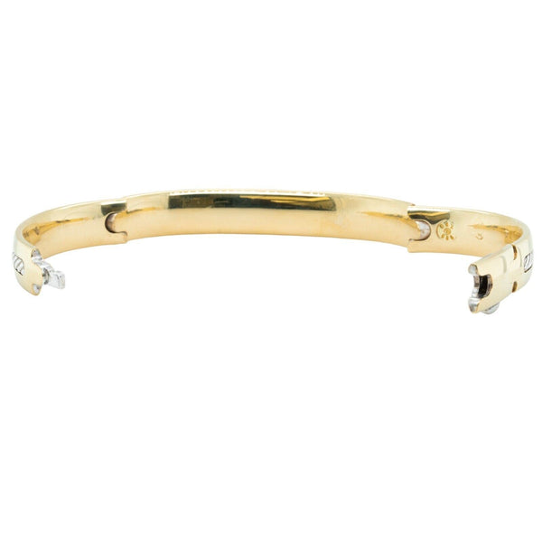 David Yurman 18k Yellow Gold & 925 Sterling Silver Cable Bangle Bracel