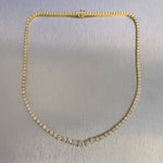 18k Yellow Gold Diamond Graduated Tennis Necklace 12.25ctw G VS2-SI1 16.75"