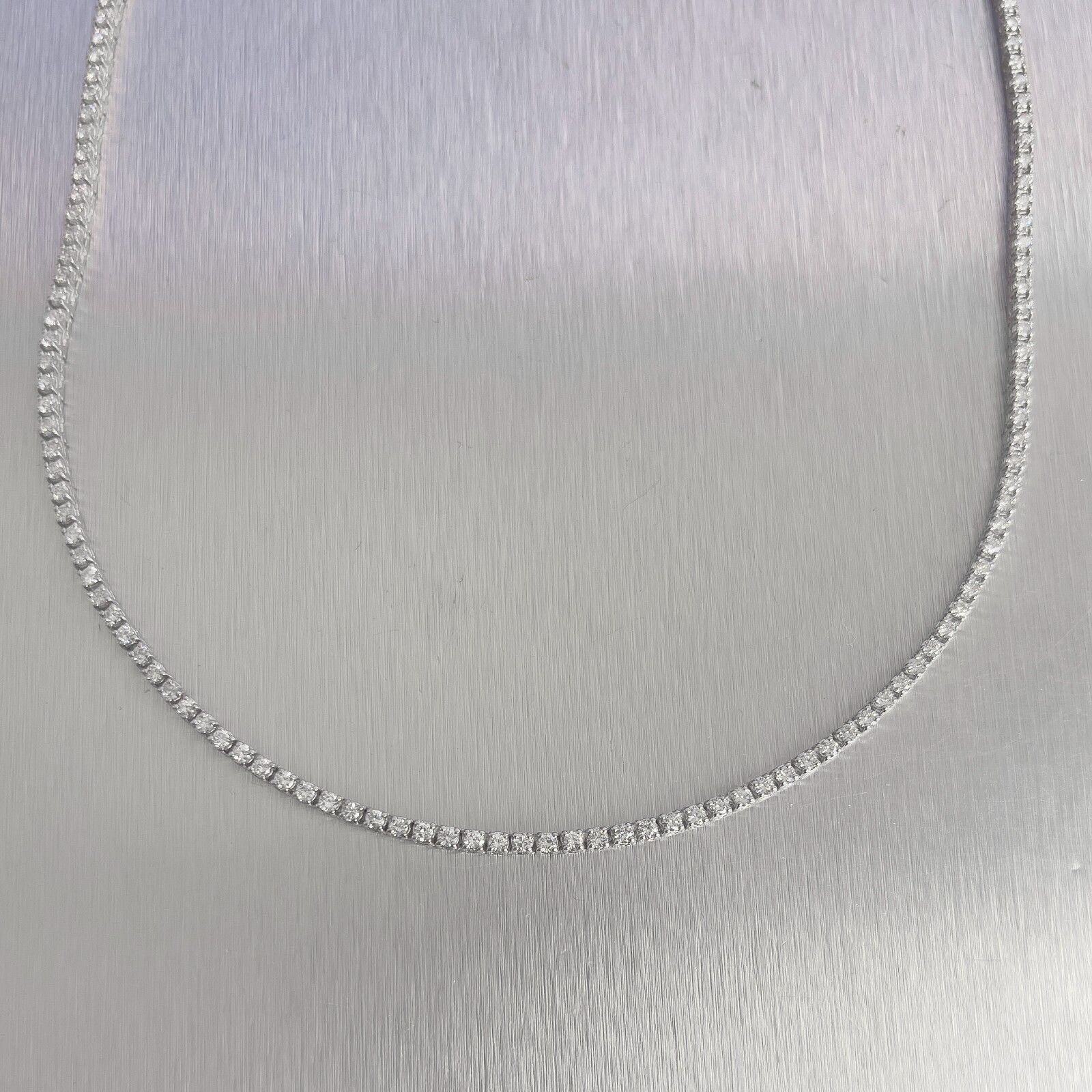 14k White Gold Diamond Tennis Necklace 5.35ctw G VS2-SI1 17"