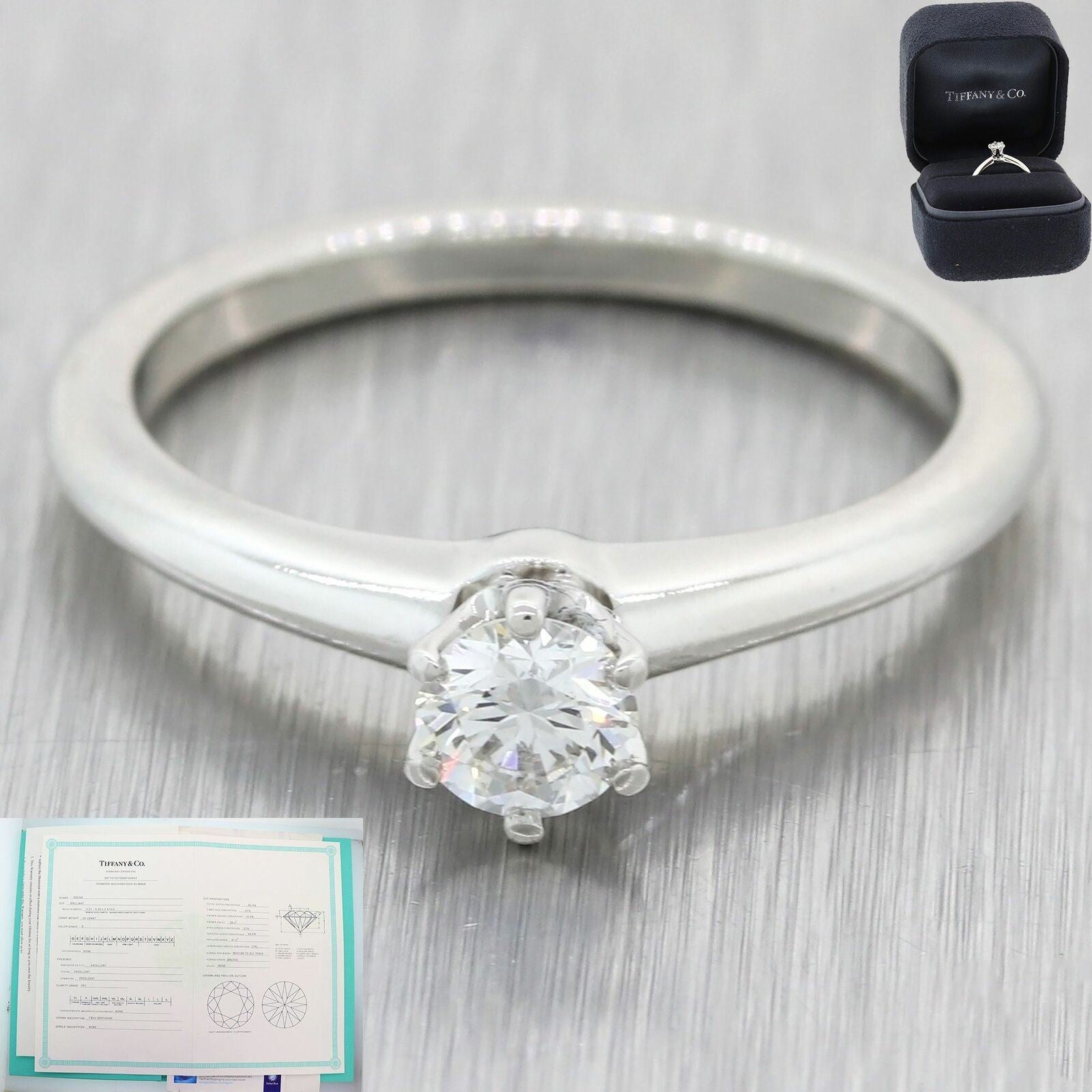 Tiffany & Co Triple x Square Cut Diamond Engagement Ring