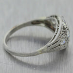 1920's Antique Art Deco Platinum 0.75ctw Diamond Ring