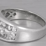 Estate 14k White Gold Round & Tapered Baguette Diamond Ring 0.65ctw Size 6.75