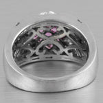 Modern Estate 14k White Gold Pink Sapphire 0.45ctw & Diamond Ring 0.50ctw Size 7