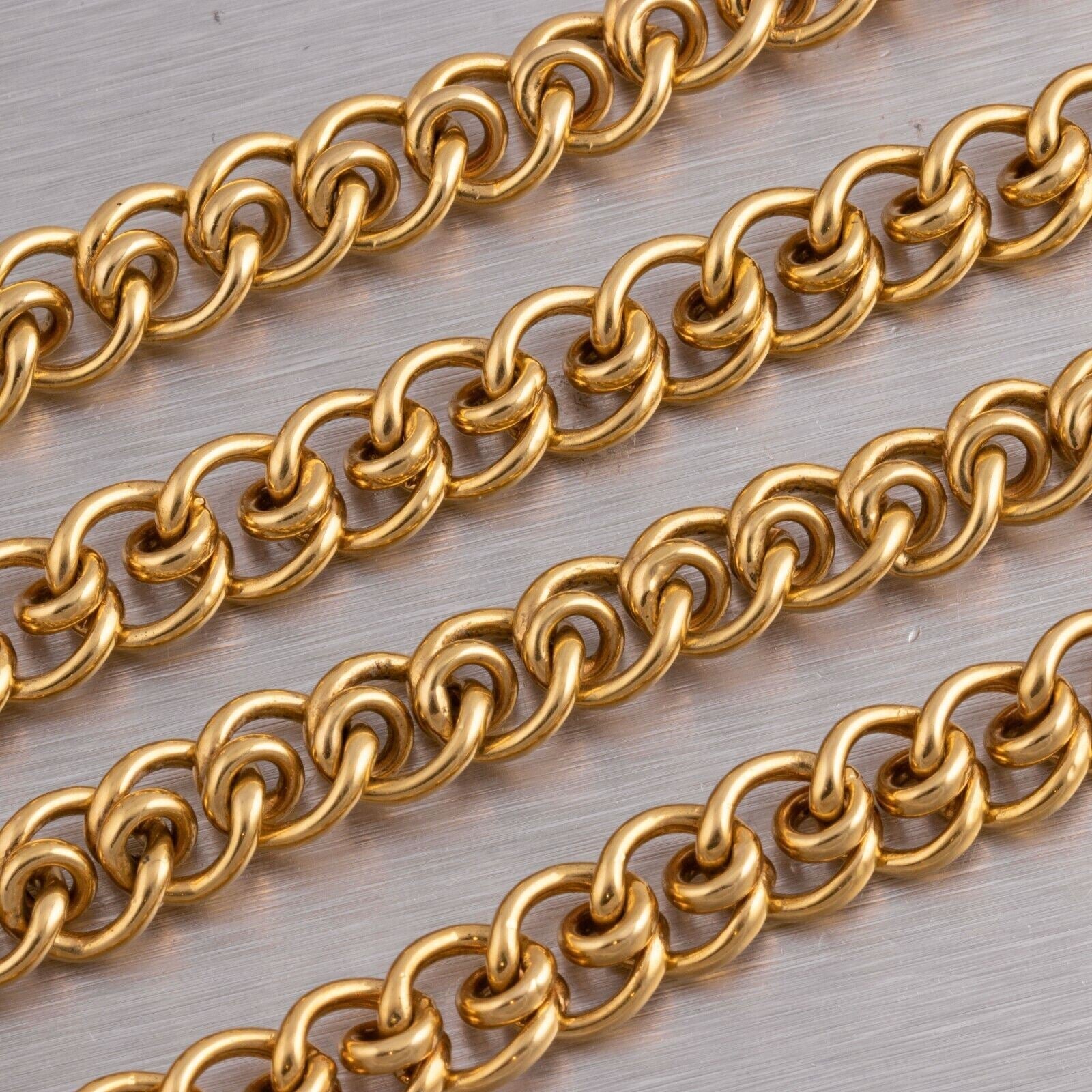 Tiffany & Co. Two Tone 18KYG & SS Heart Interlocking Link Necklace 16