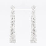 18k White Gold Earrings Caterpillar Diamond & Dangling Briolette Garnet 3.00ctw