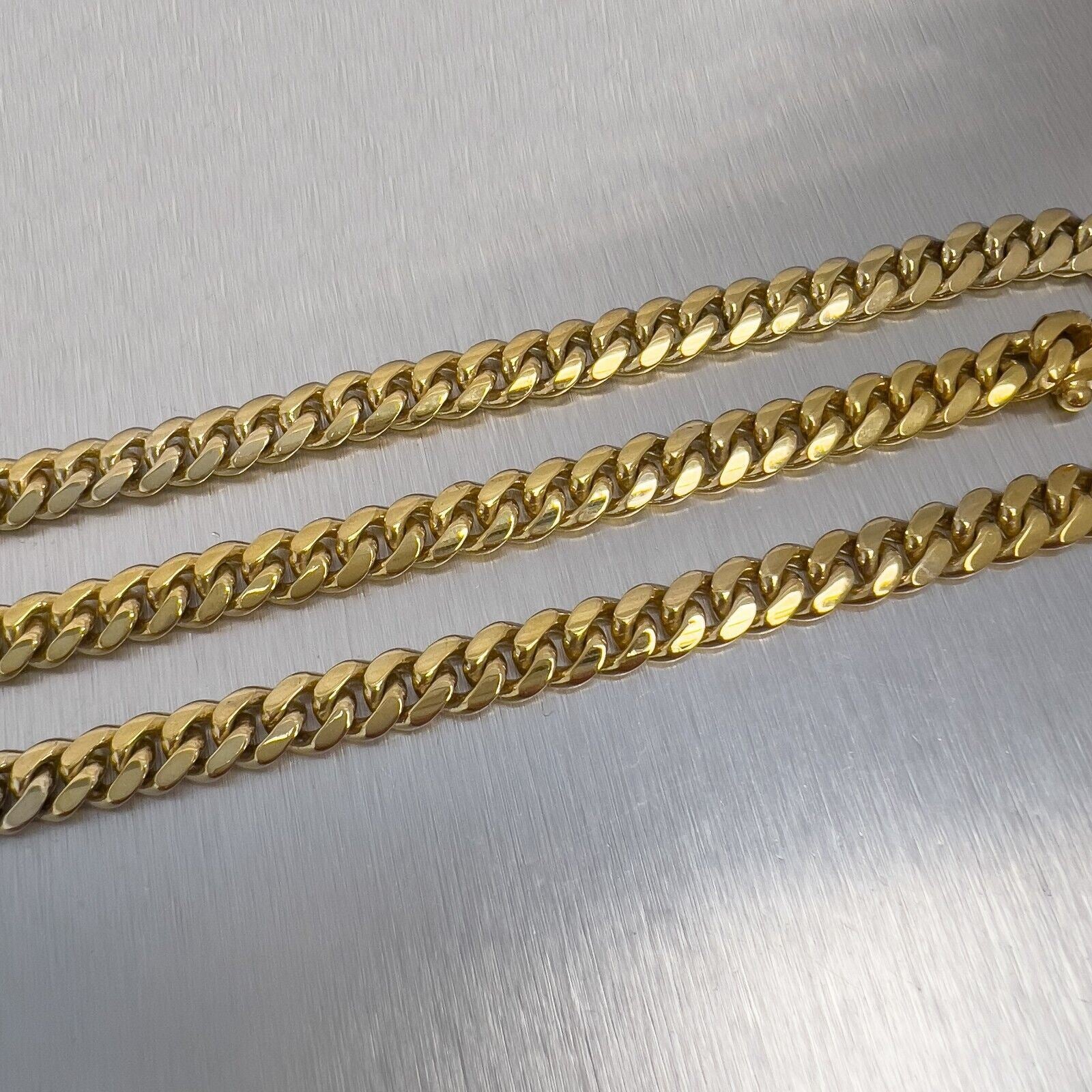 14k Yellow Gold Miami Cuban Link 8.00mm Chain Necklace 22.5" 98.3g HEAVY