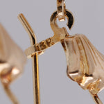 Antique 14k Yellow Gold Old Mine Diamond & Pearl Dangle Earrings 0.20ctw