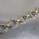 Charles Krypell Ivy Oval Link 14k 18k Yellow Gold & Sterling Silver Bracelet 8"