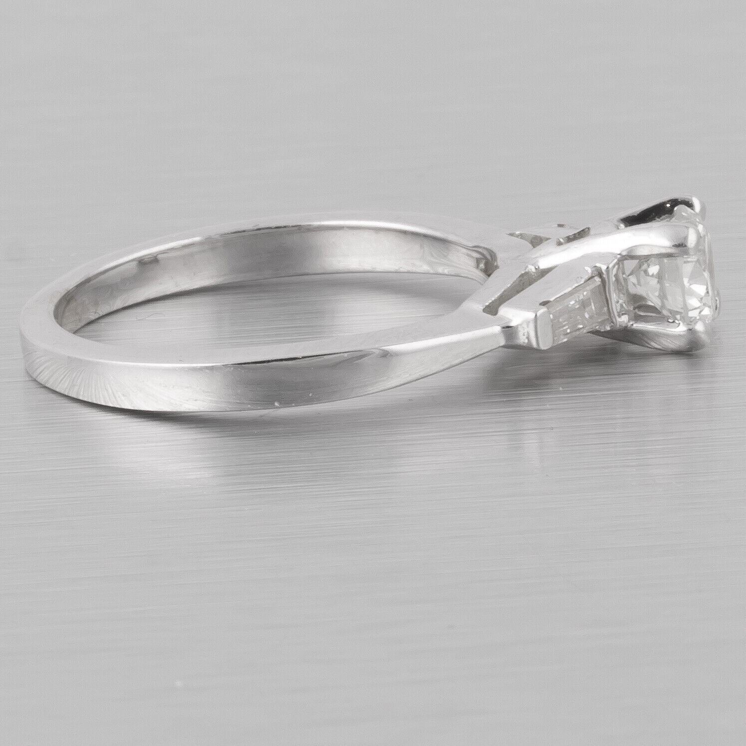 18k White Gold Solitaire Diamond Engagement Ring 0.63ctw I VS2 Size 4.75