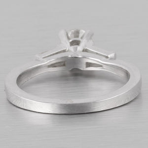 18k White Gold Solitaire Diamond Engagement Ring 0.63ctw I VS2 Size 4.75