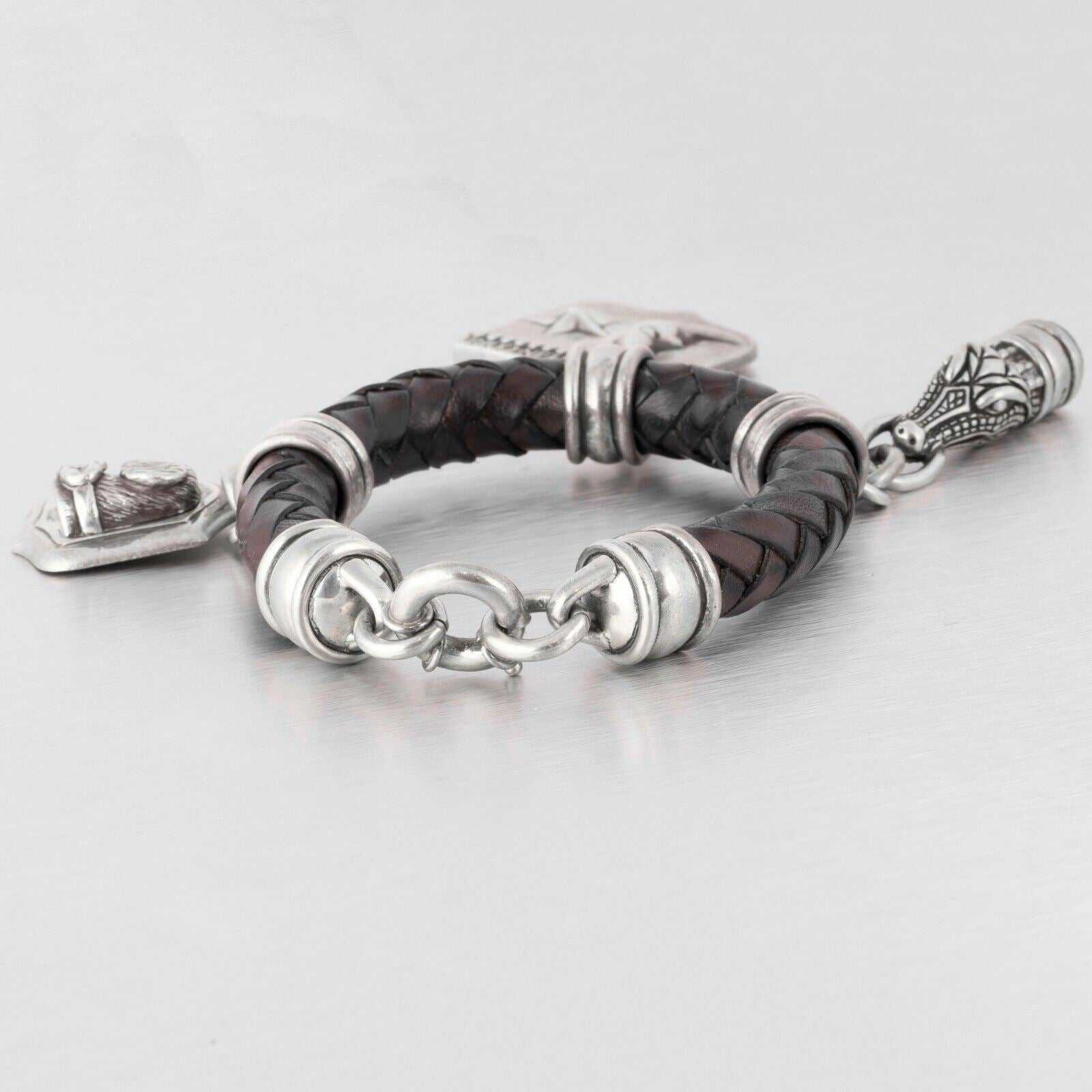 New PunkStyle Geunine Leather Buddha Charm bracelet men fine jewelry men  stainless steel Lion Eagle bracelets bangles male femme | Wish