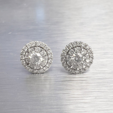 Effy 14k White Gold Diamond Circlet Stud Earrings 0.80ctw G VS2