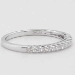 18k White Gold Diamond 15 Stone Wedding Band 0.23ctw F-G VS1 Ring Size 6.5
