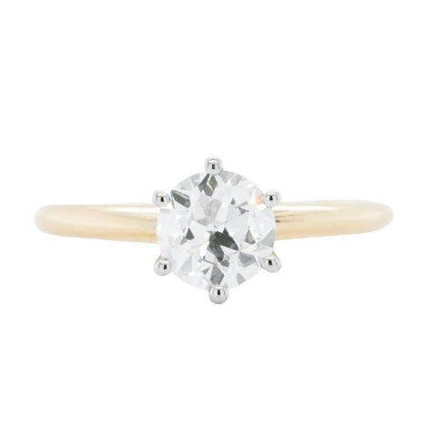 Tiffany & Co. Platinum & 18k Yellow Gold Diamond Engagement Ring 0.66ct H VS2
